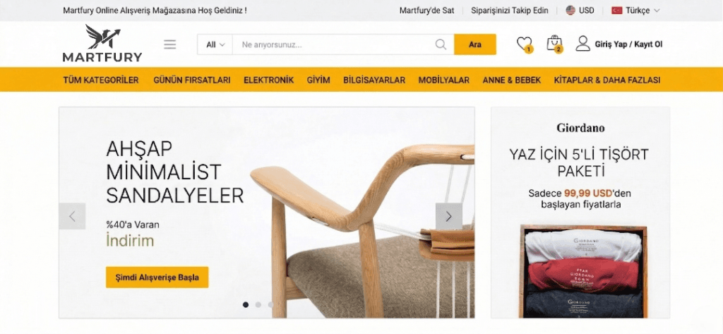 Responsive e-ticaret sitesi ve mobil satış yazılımı.